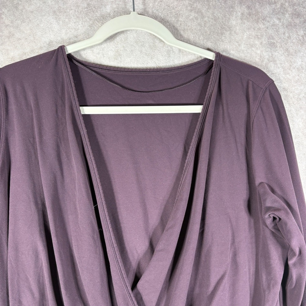 Lululemon Full Freedom Wrap Top Womens 10 Purple Wrap Front Long Sleeve Active - Picture 2 of 7